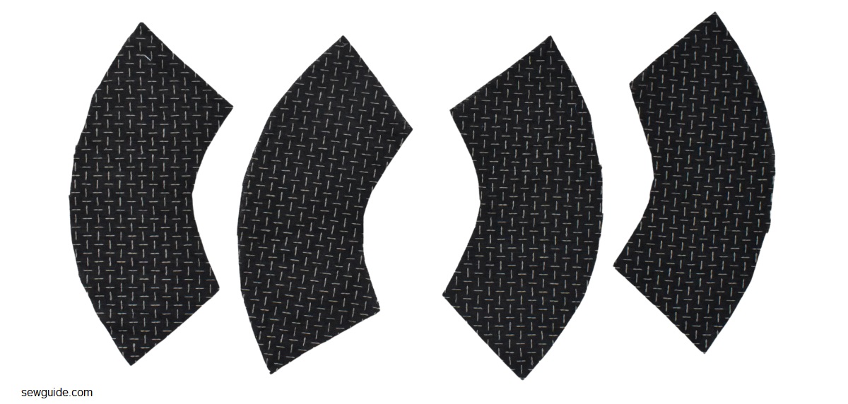 cut pieces of the collar - 4 numbers