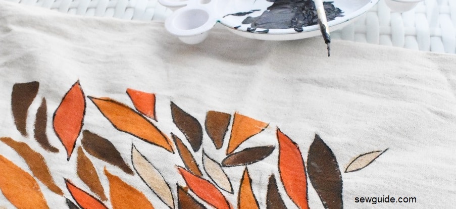 fabric painting on the trick or treat bag