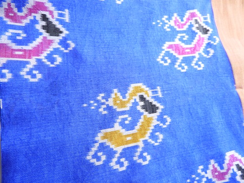 Traditional double ikat textile fabric