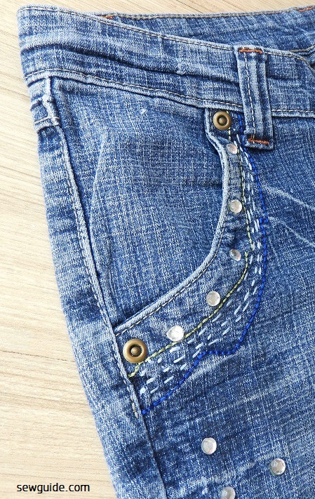 RUnning stitches made along the pocket