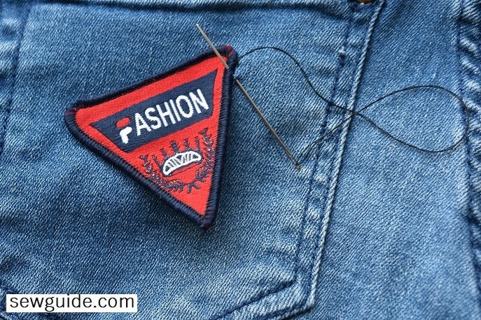 whip stitching the patches