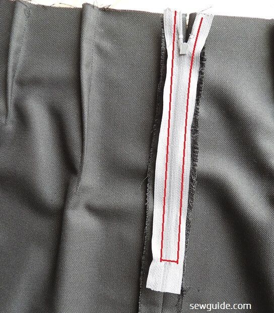 zipper stitching to the pencil skirt