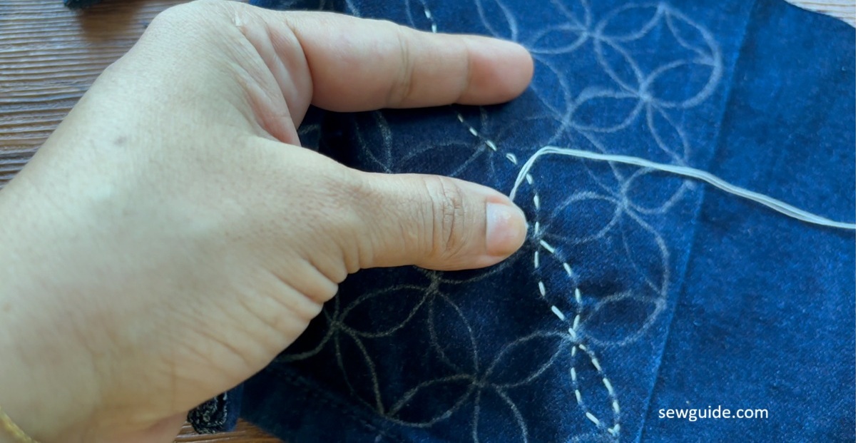 Shippo-tsunagi Sashiko stitching the second wave