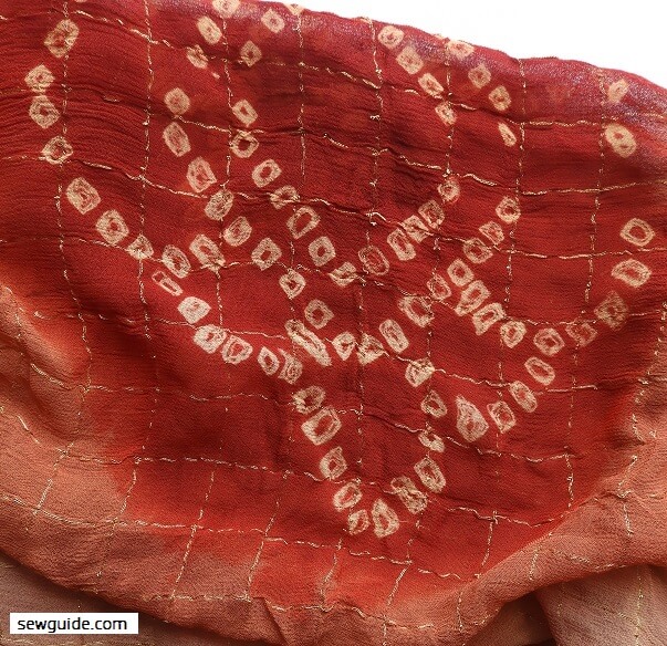 Traditional Bandhani tie-dye dot patterns