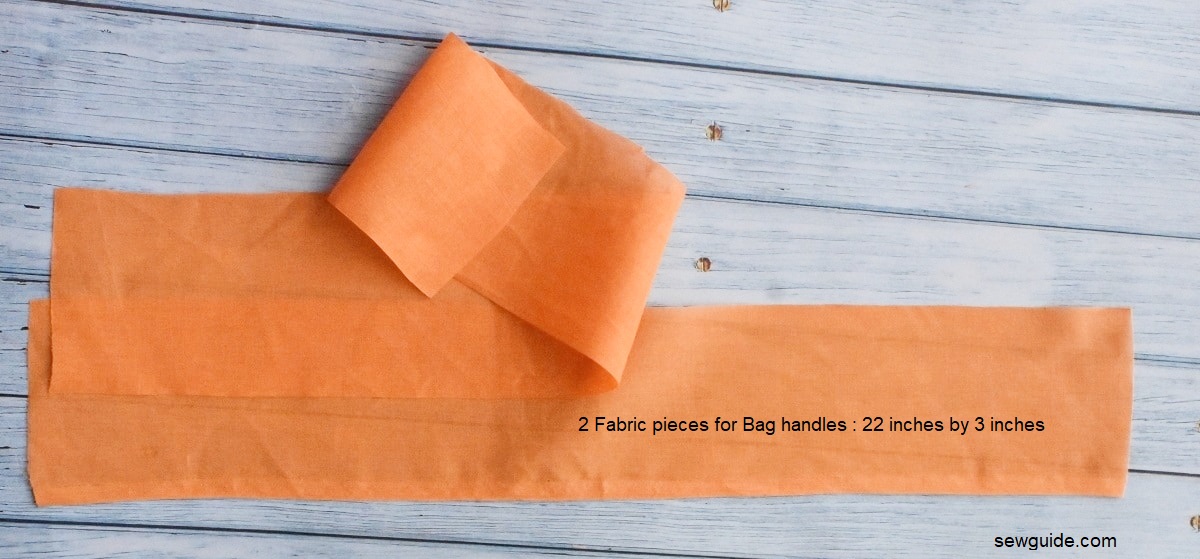 the fabric pieces for the bag handles
