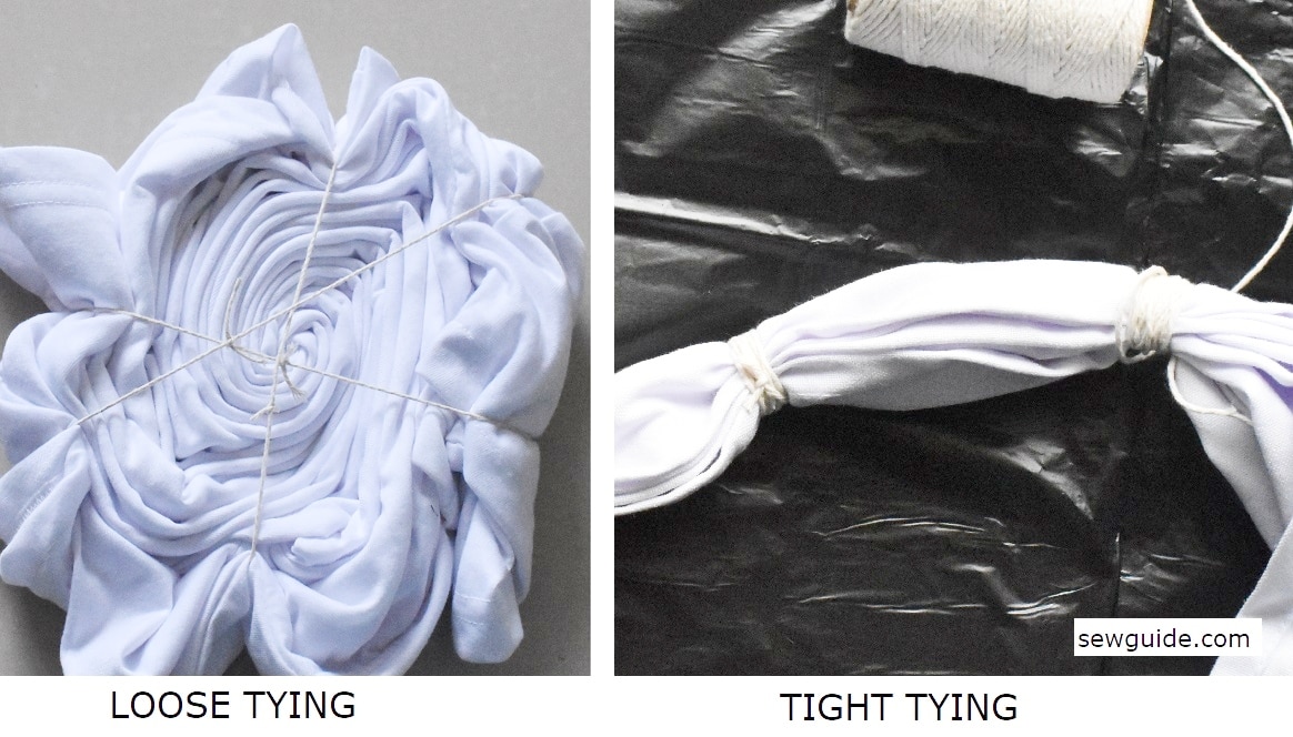 Tying fabric for tie-dye patterns