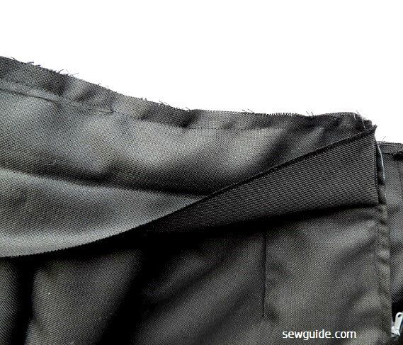 join the waistband to the skirt top edge