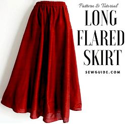 LONG FLARED SKIRTpattern long flared skirt sewing pattern